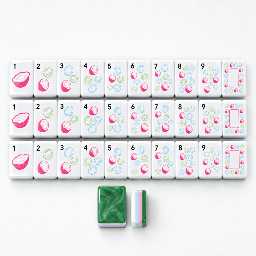 Coastal Palm American Mahjong Set – 160 Acrylic Tiles with Jokers, Tropical Design