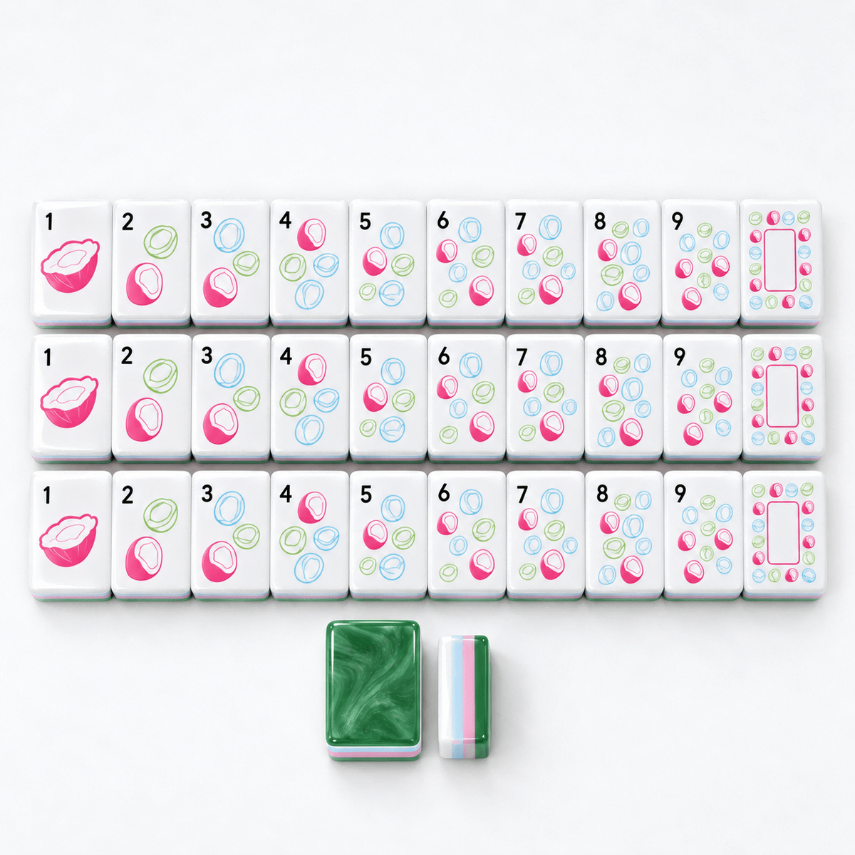 Coastal Palm American Mahjong Set – 160 Acrylic Tiles with Jokers, Tropical Design