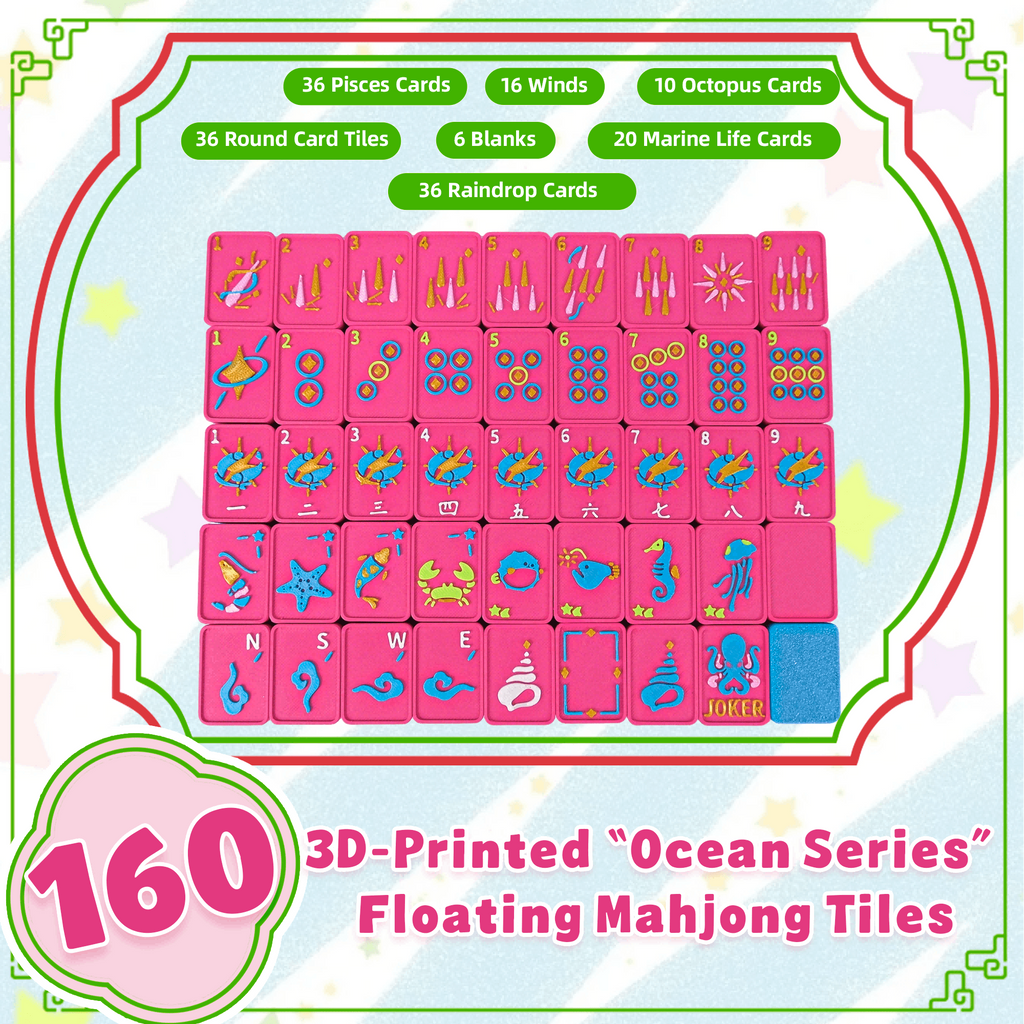 Ocean floating American mahjong tiles for the pool