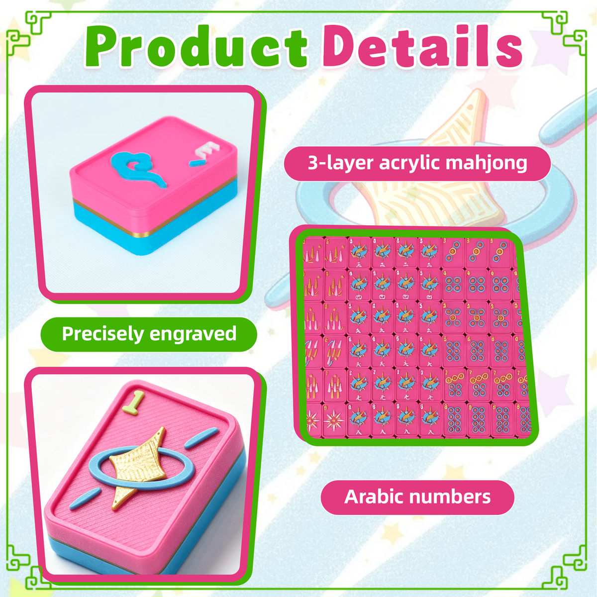 Ocean Floating American Mahjong Set – 160 Waterproof 3D-Printed Tiles for Pool & Beach