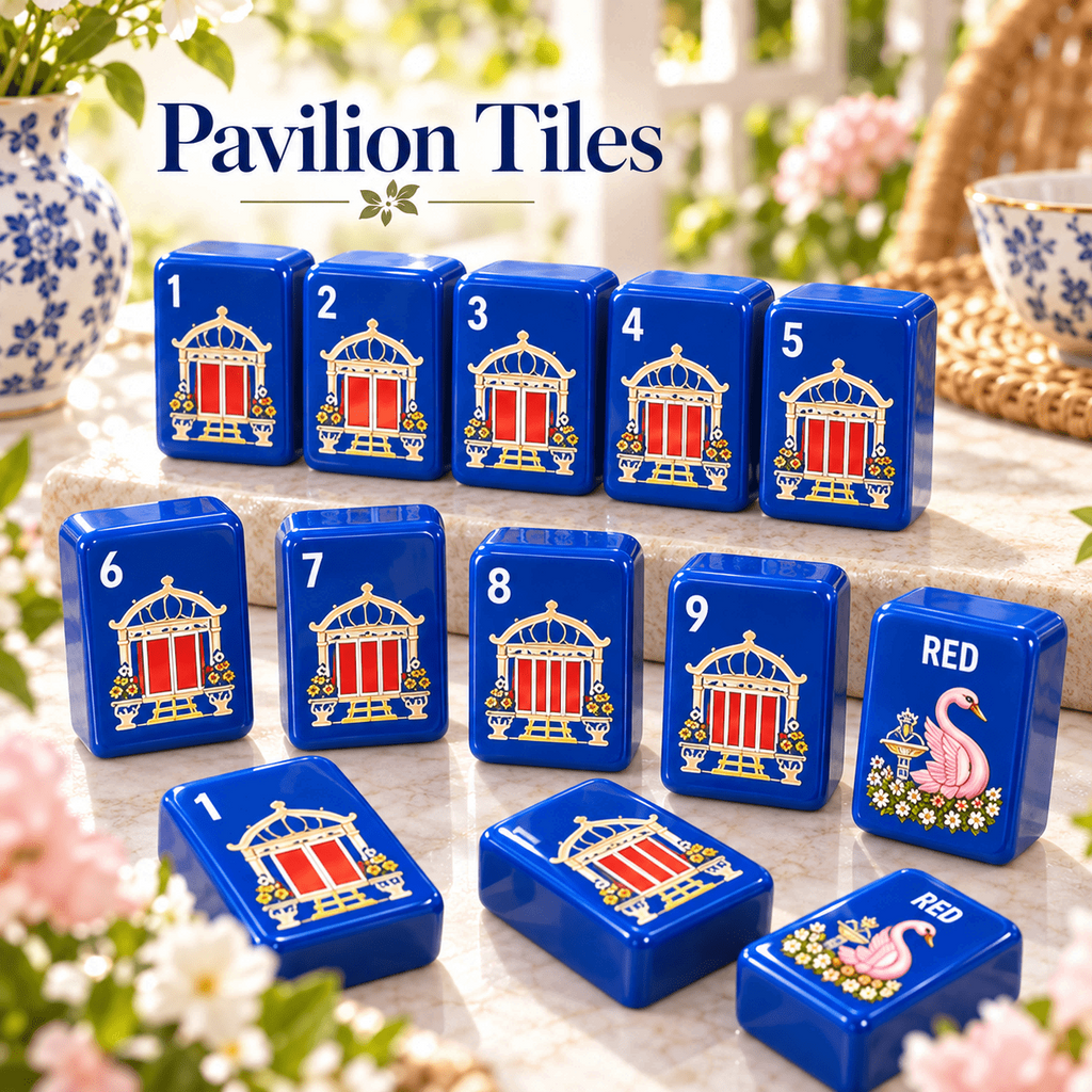 Cobalt Garden American Mahjong Set – 160 Acrylic Tiles with Jokers, Blue Floral Design