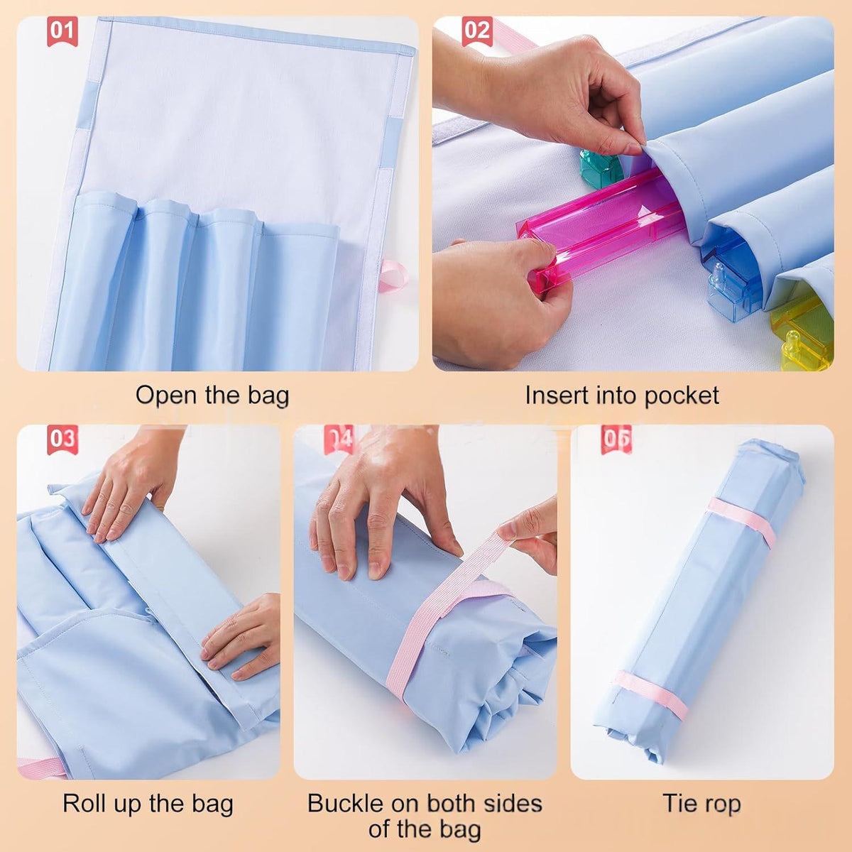 Mahjong organizer bag in sky blue
