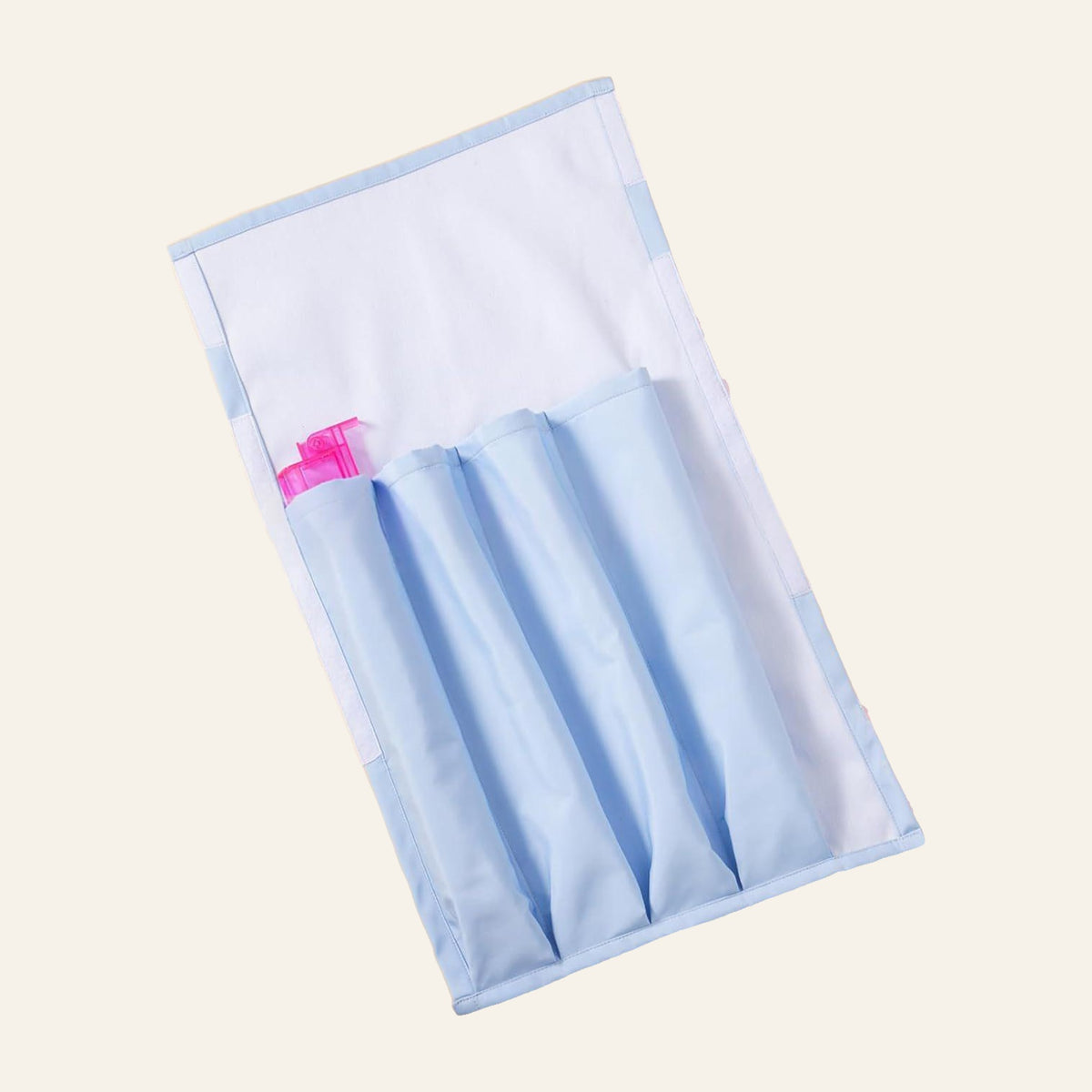 Mahjong Organizer Bag – Roll-Up Tile & Rack Storage for Travel, Sky Blue